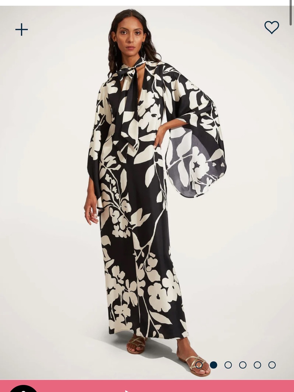 La DoubleJ Magnifico Silk Twill reversible gown / dress – ‘Winter Jasmine’ Print